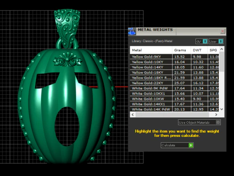 Golden Pumpkin Face Pendant Luxury Halloween Statement Charm 3D Model