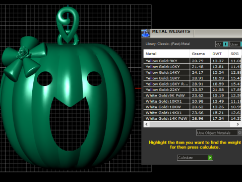 Cute Golden Pumpkin Charm Smiling Halloween Pendant 3D Model