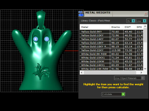 Luxury Golden Ghost Pendant Emerald-Eye Halloween Charm 3D Model