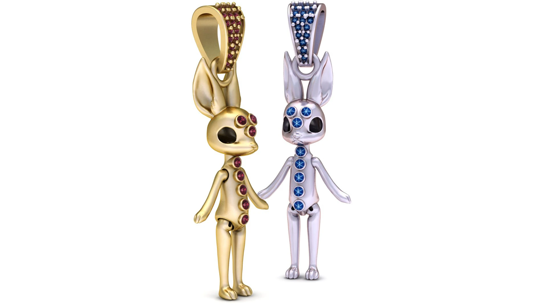 Celestial Bunny Doll Pendant Luxury Designer Character Charm 3D Print Model .c4d .max .obj .3ds .fbx .stl .blend 