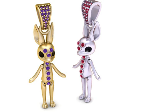 Celestial Bunny Doll Pendant Luxury Designer Character Charm 3D Print Model