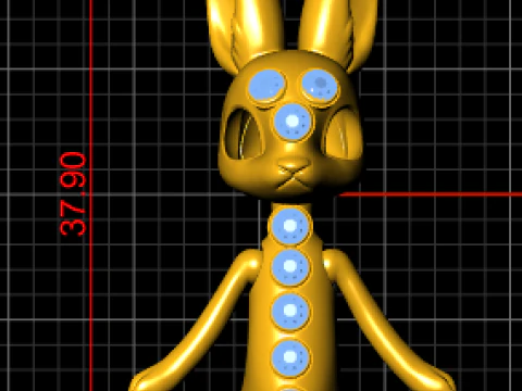 Celestial Bunny Doll Pendant Luxury Designer Character Charm 3D Print Model