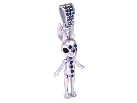 Celestial Bunny Doll Pendant Luxury Designer Character Charm 3D Print Model