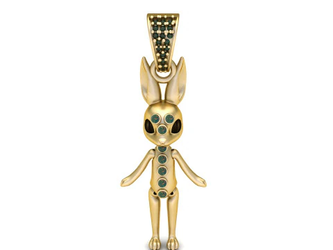 Celestial Bunny Doll Pendant Luxury Designer Character Charm 3D Print Model
