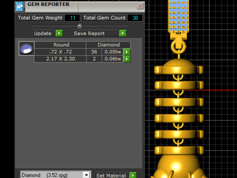Luxury Caterpillar Diamond Pendant 3D Printable Cute Insect Jewelry Design 3D Print Model