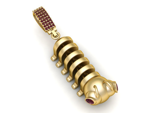 Luxury Caterpillar Diamond Pendant 3D Printable Cute Insect Jewelry Design 3D Print Model