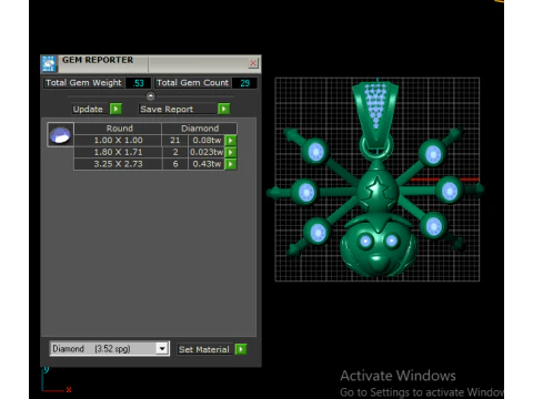 Luxury Spider Gemstone Pendant 3D Printable Diamond Insect Jewelry Design 3D Print Model