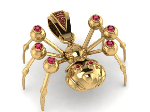 Luxury Spider Gemstone Pendant 3D Printable Diamond Insect Jewelry Design 3D Print Model