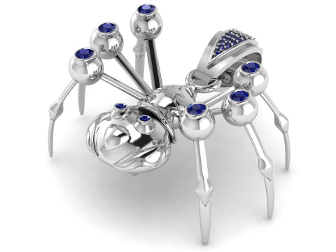 Luxury Spider Gemstone Pendant 3D Printable Diamond Insect Jewelry Design 3D Print Model