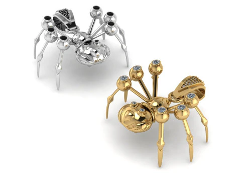 Luxury Spider Gemstone Pendant 3D Printable Diamond Insect Jewelry Design 3D Print Model