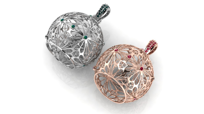 Koninklijke bloesem bol hanger 3D printmodel .c4d .max .obj .3ds .fbx .stl .blend