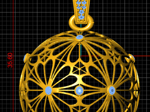 Koninklijke bloesem bol hanger 3D printmodel