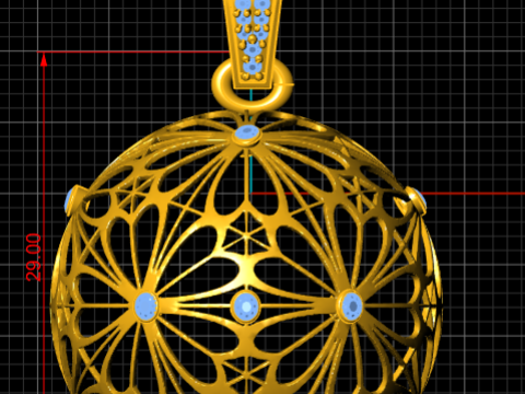 Koninklijke bloesem bol hanger 3D printmodel