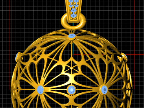 Koninklijke bloesem bol hanger 3D printmodel