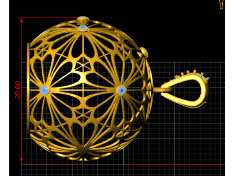 Koninklijke bloesem bol hanger 3D printmodel