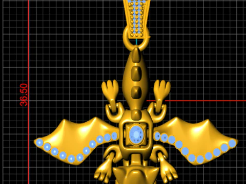 Royal Dragon Cross Pendant 3D Printable Jewelry Model 3D Print Model