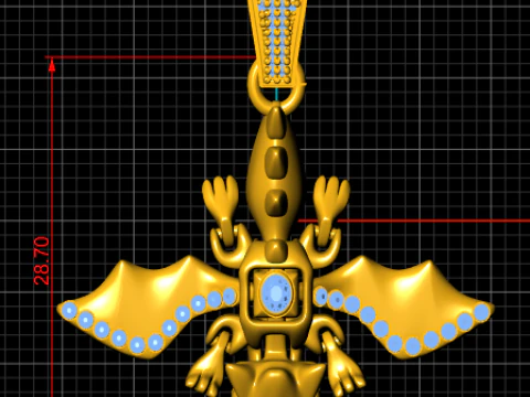 Royal Dragon Cross Pendant 3D Printable Jewelry Model 3D Print Model