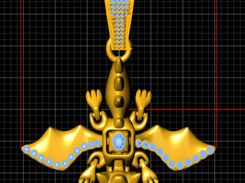 Royal Dragon Cross Pendant 3D Printable Jewelry Model 3D Print Model