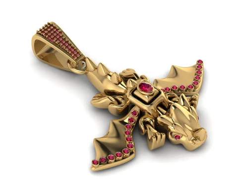 Royal Dragon Cross Pendant 3D Printable Jewelry Model 3D Print Model