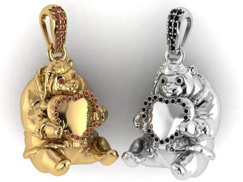 Luksusowy wisiorek z misiem Halo Model biżuterii do druku 3D Model do druku 3D