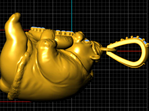 Modello di gioielli stampabile in 3D con ciondolo Halo di orsacchiotto di lusso Modello di stampa 3D