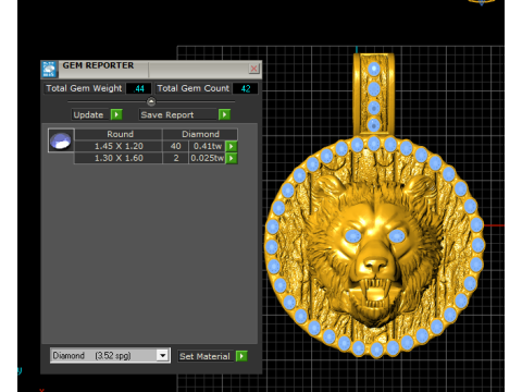 Majestic Roaring Bear Medallion Pendant 3D Printable Gem 3D Print Model