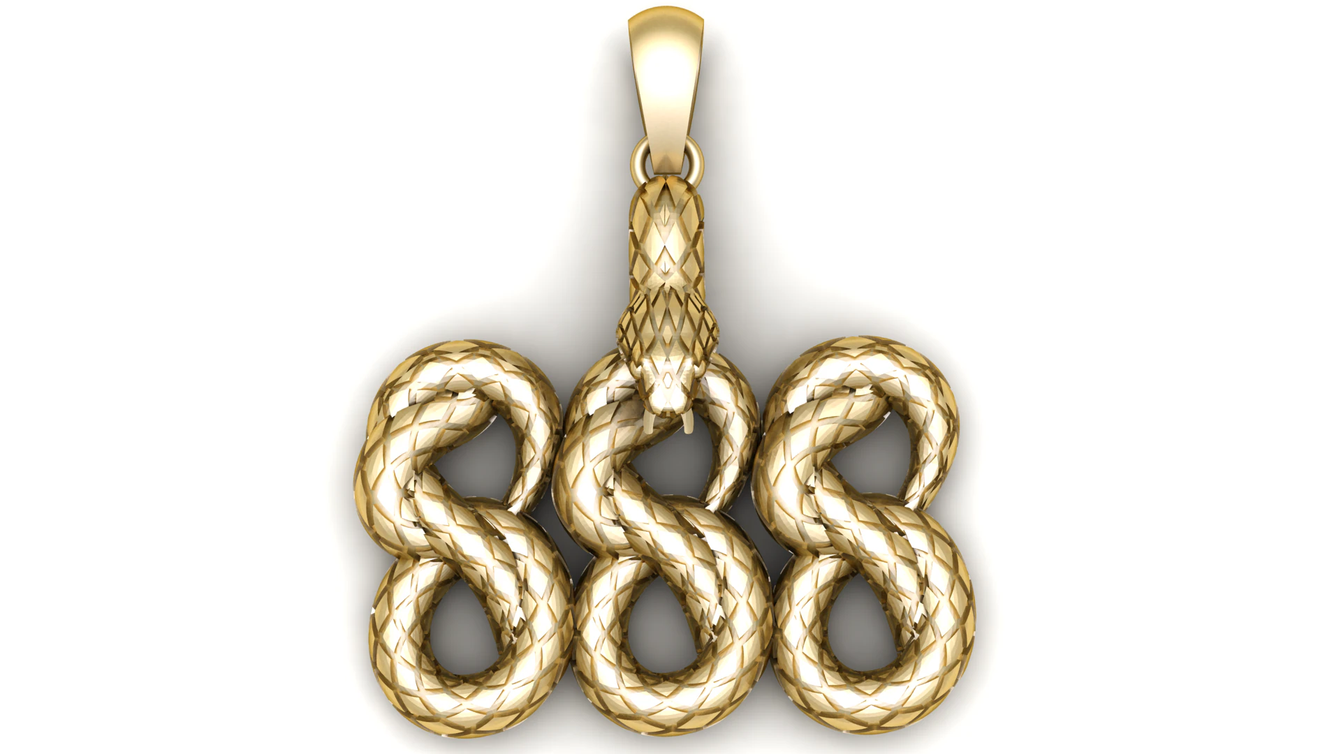 Triple Infinity Snake Pendant 3D Printable Model 3D Model .c4d .max .obj .3ds .fbx .stl .blend