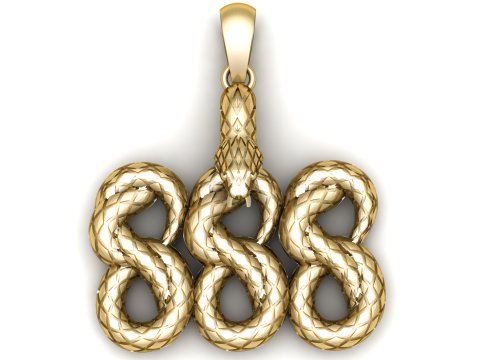 Dreifacher Infinity-Schlangenanhänger, 3D-druckbares Modell 3D Modell