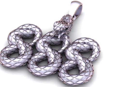 Triple Infinity Snake Pendant 3D Printable Model 3D Model