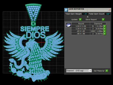 Siempre Dios Iced Out Eagle Pendant Luxury Hip Hop Diamond Charm 3D Model