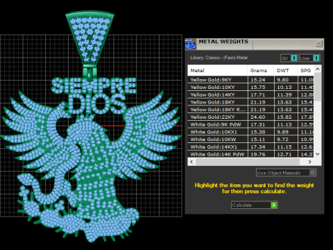 Siempre Dios Iced Out Eagle Pendant Luxury Hip Hop Diamond Charm 3D Model