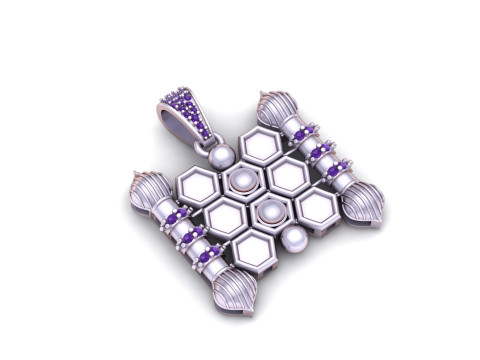 Кулон &laquo;Королевский сотовый крест&raquo; 3D Принт Модель