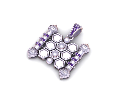 Кулон &laquo;Королевский сотовый крест&raquo; 3D Принт Модель