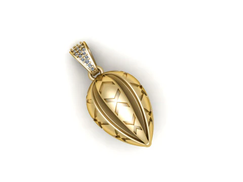 Imperial Geometric Cocoa Pod Pendant 3D Print Model