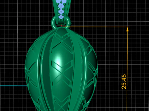 Imperial Geometric Cocoa Pod Pendant 3D Print Model