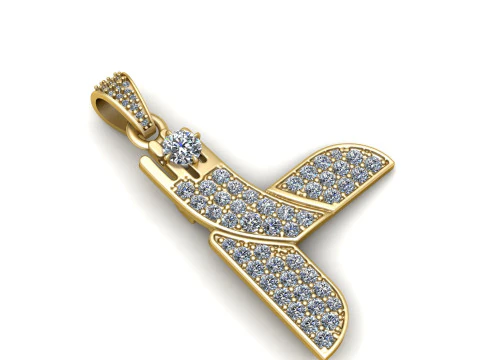 L&uuml;ks Pırlanta Harf Y Kolye 3D Baskı Modeli