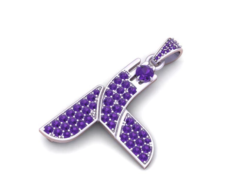 Luxury Diamond Letter Y Pendant 3D Print Model