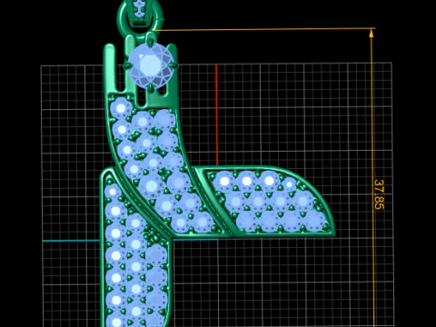 Luxury Diamond Letter Y Pendant 3D Print Model