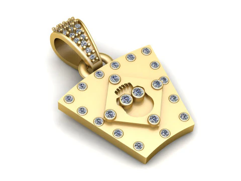 Ciondolo con diamanti con impronta di bambino legacy a strati Modello di stampa 3D