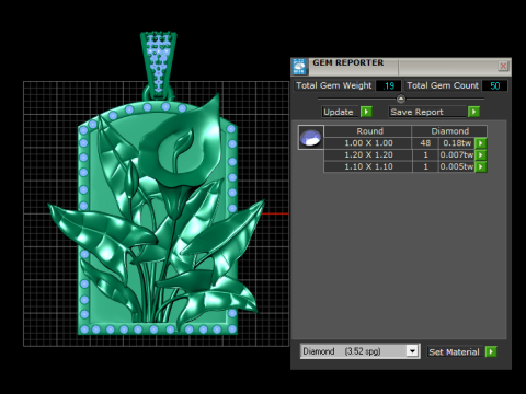 Luxuri&ouml;ser Goldanh&auml;nger mit Calla-Lilien-Rubinrahmen 3D Modell