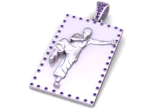 Shaolin Kung Fu Fighter Gold Pendant 3D Printable Model 3D Model