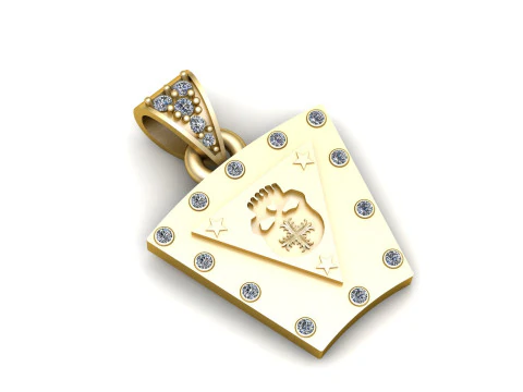 Colgante de lujo con escudo y escudo de diamantes Modelo de impresión 3D