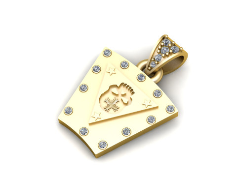 Роскошный кулон с бриллиантовым гербом и щитом 3D Принт Модель