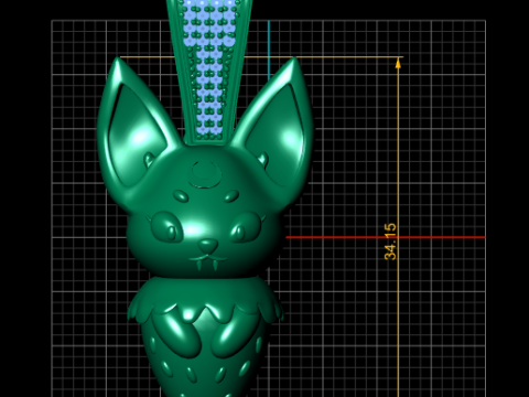 Niedlicher H&auml;schen-Erdbeer-Anh&auml;nger 3D Druckmodell
