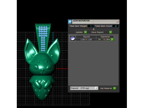 Niedlicher H&auml;schen-Erdbeer-Anh&auml;nger 3D Druckmodell