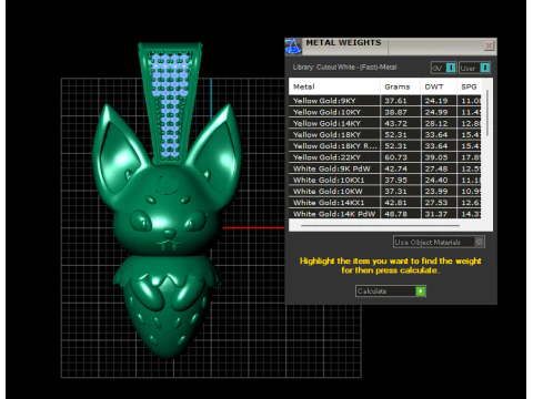 Cute Bunny Strawberry Pendant 3D Print Model
