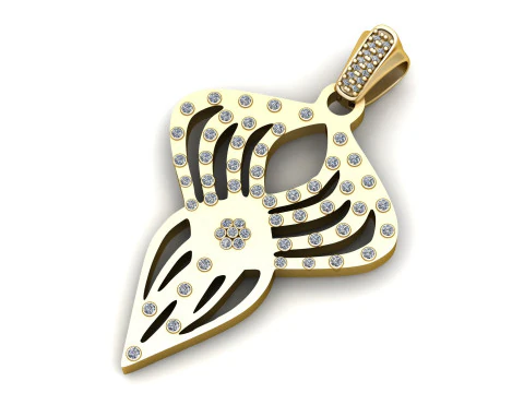 Diamond Owl Pendant 3D Print Model