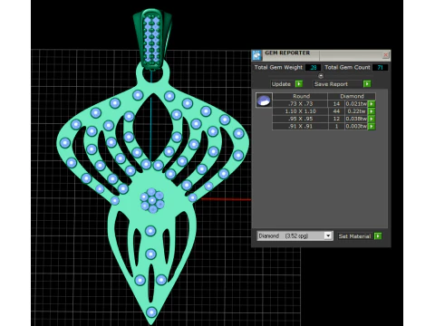 Diamond Owl Pendant 3D Print Model