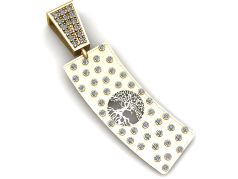 Ciondolo con barra di diamanti Albero della vita Modello di stampa 3D