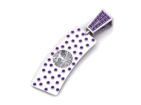 Ciondolo con barra di diamanti Albero della vita Modello di stampa 3D